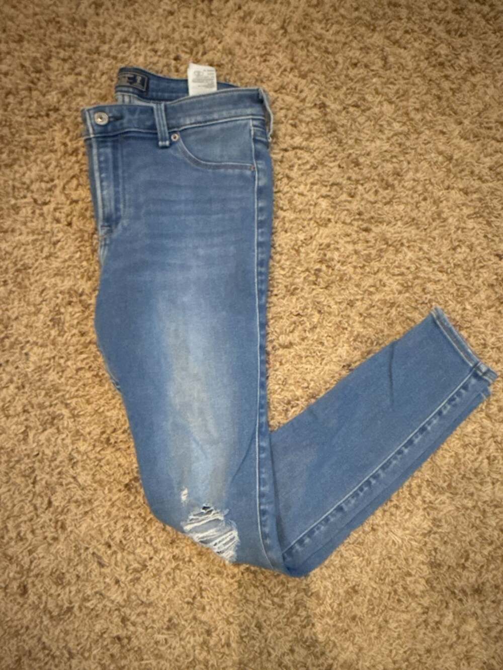 Abercrombie & Fitch Mid Rise Jean Legging Size 29 8L Blue Distressed